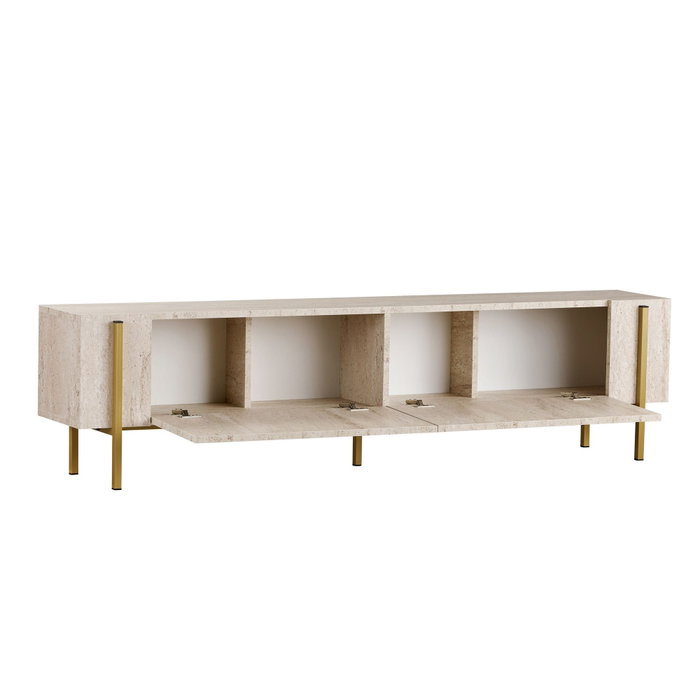 Nordure Nexus Soporte para Televisión Travertino y Oro